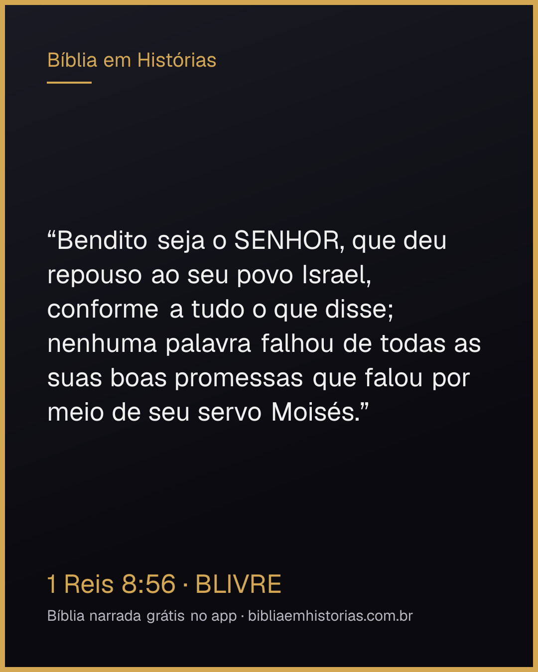 Imagem do versículo 1 Reis 8:56 para compartilhar