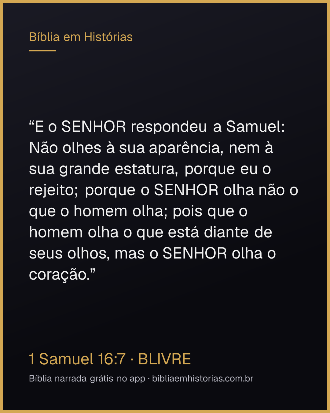 Imagem do versículo 1 Samuel 16:7 para compartilhar