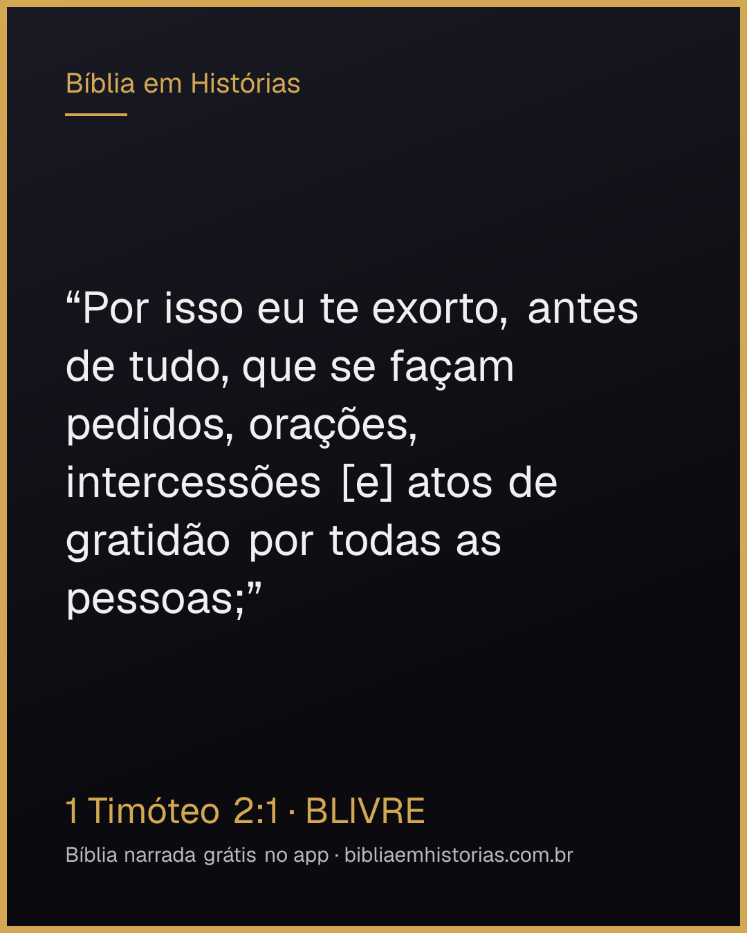 Imagem do versículo 1 Timóteo 2:1 para compartilhar