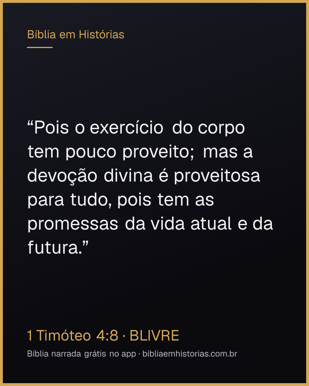 Imagem do versículo 1 Timóteo 4:8 para compartilhar