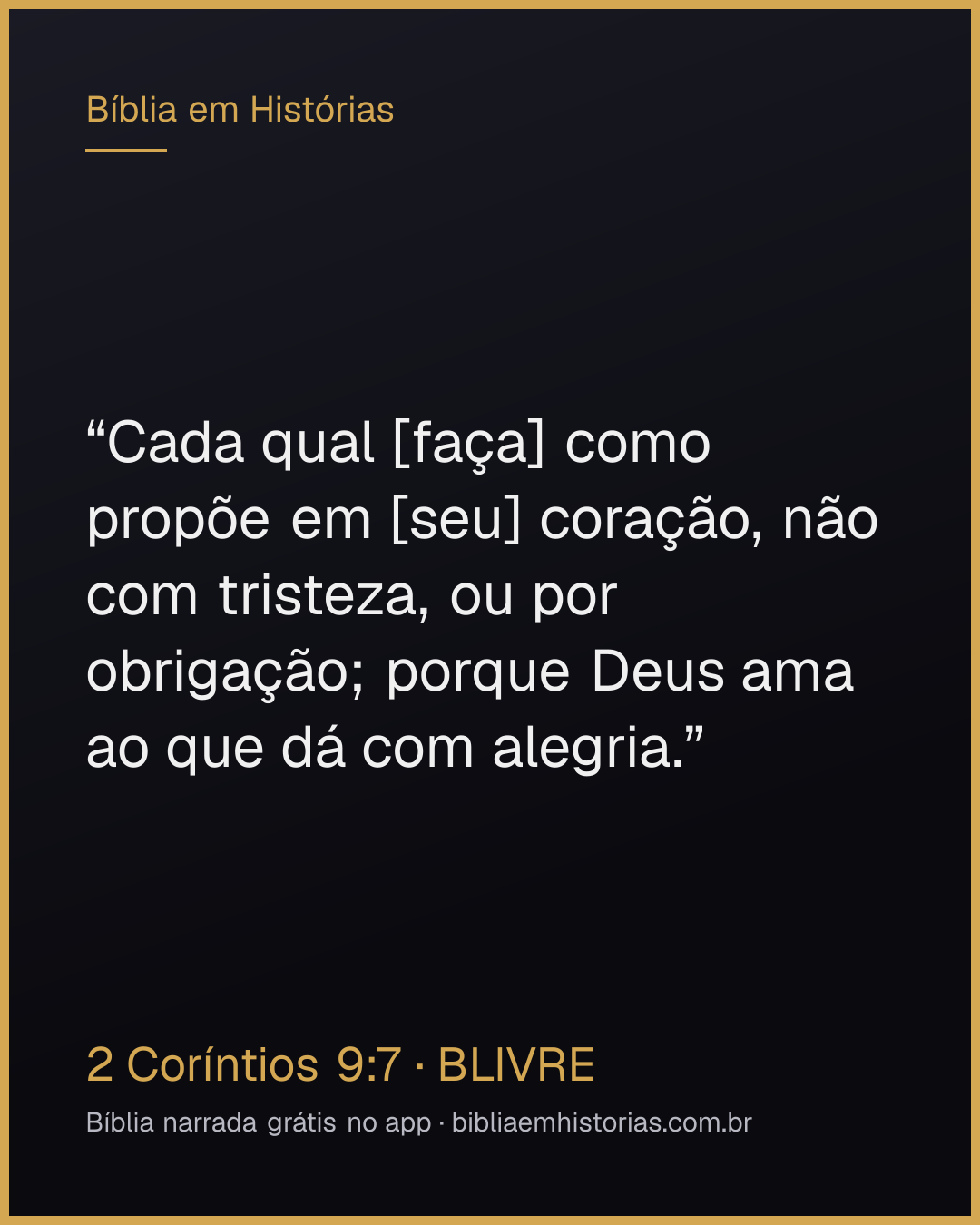 Imagem do versículo 2 Coríntios 9:7 para compartilhar
