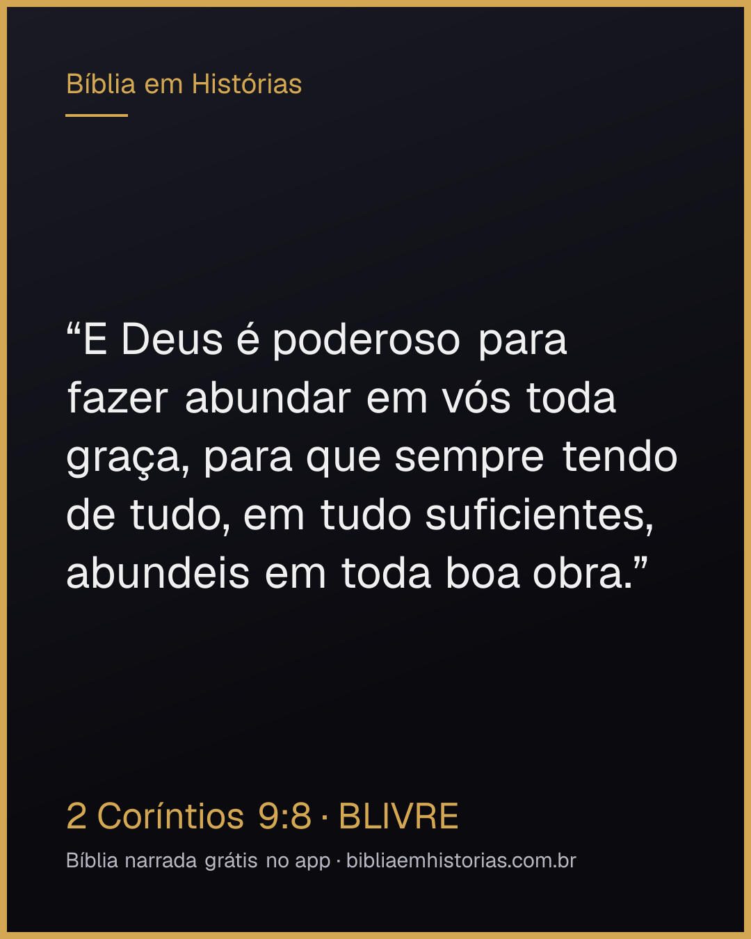 Imagem do versículo 2 Coríntios 9:8 para compartilhar