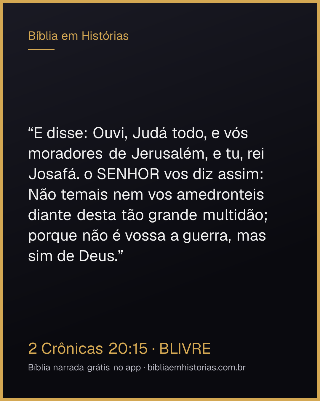 Imagem do versículo 2 Crônicas 20:15 para compartilhar