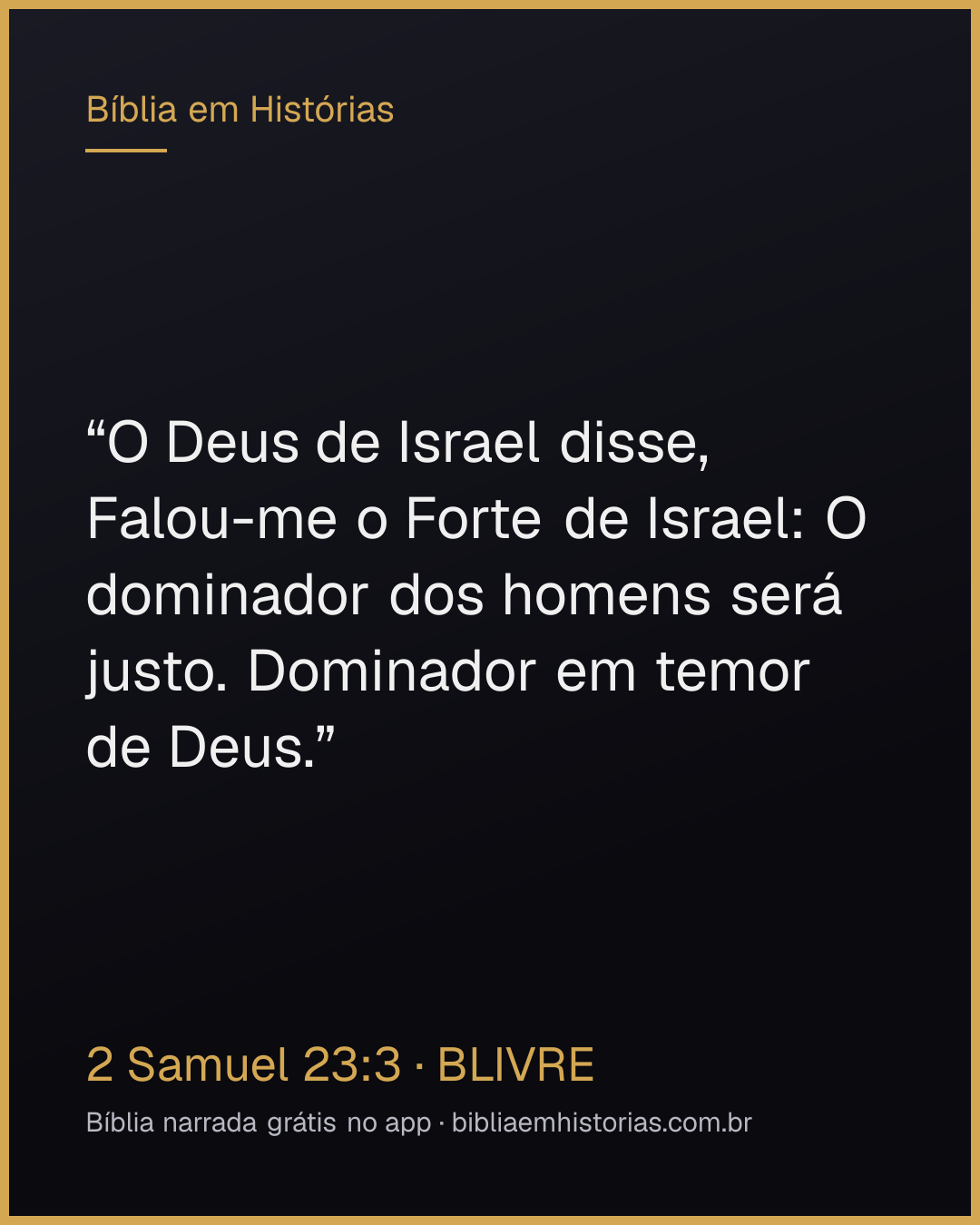 Imagem do versículo 2 Samuel 23:3 para compartilhar