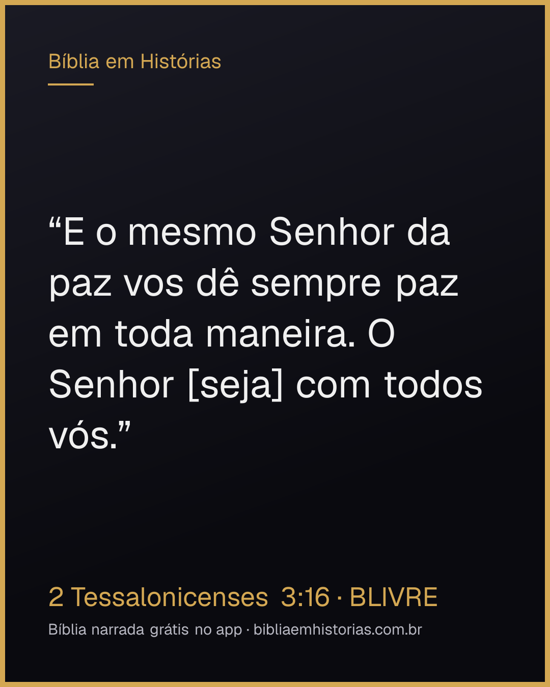 Imagem do versículo 2 Tessalonicenses 3:16 para compartilhar