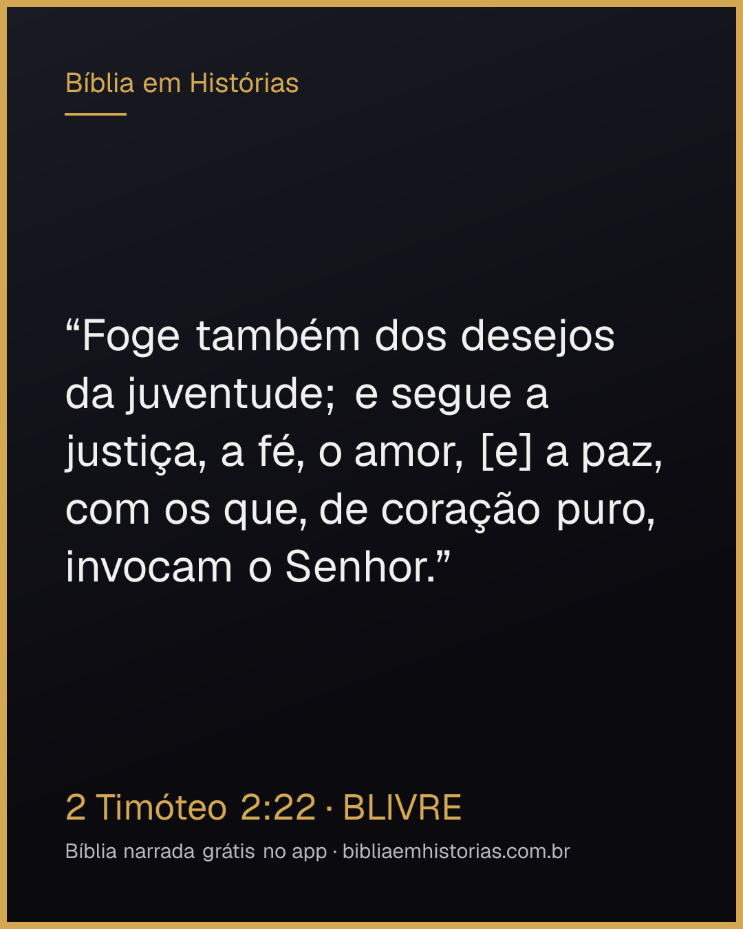 Imagem do versículo 2 Timóteo 2:22 para compartilhar