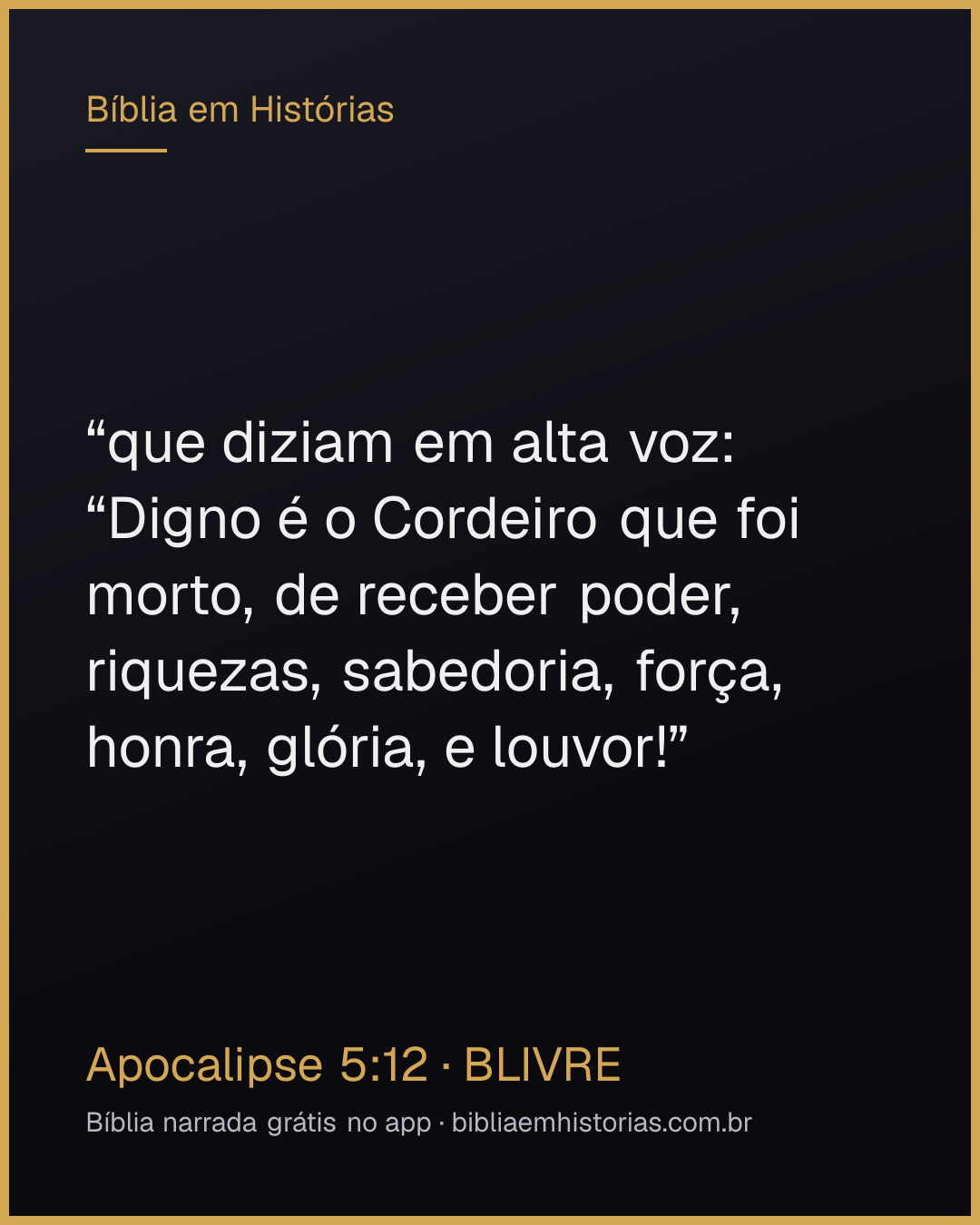 Imagem do versículo Apocalipse 5:12 para compartilhar