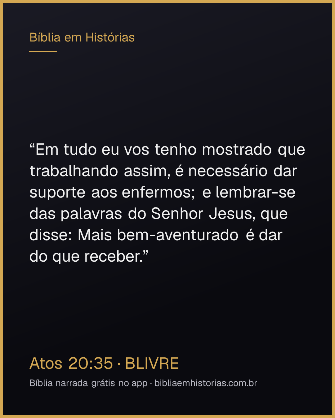 Imagem do versículo Atos 20:35 para compartilhar