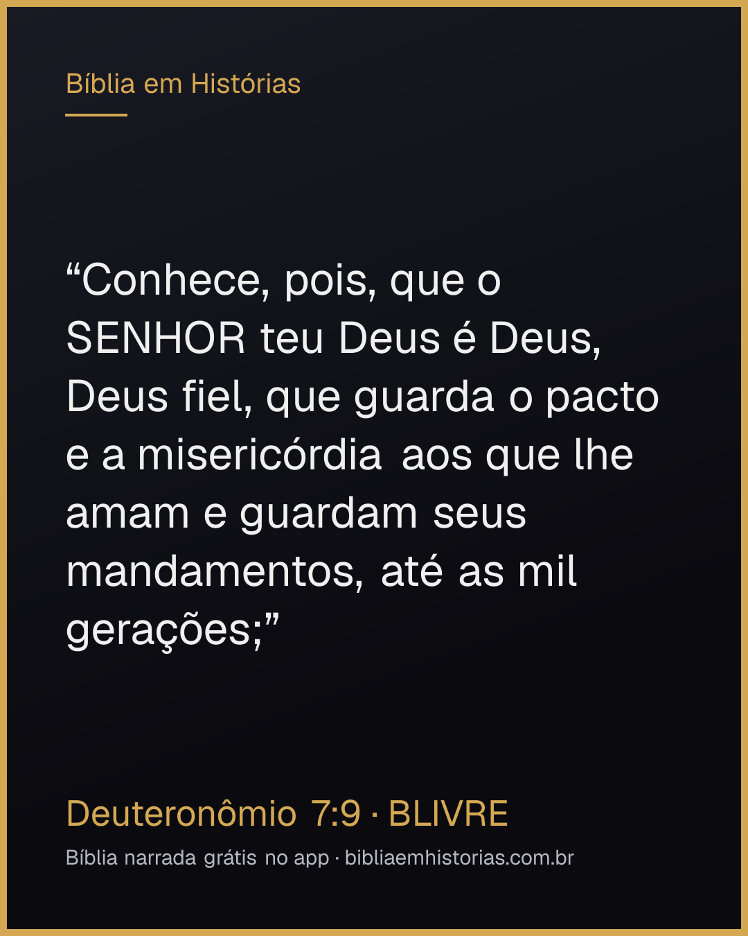 Imagem do versículo Deuteronômio 7:9 para compartilhar