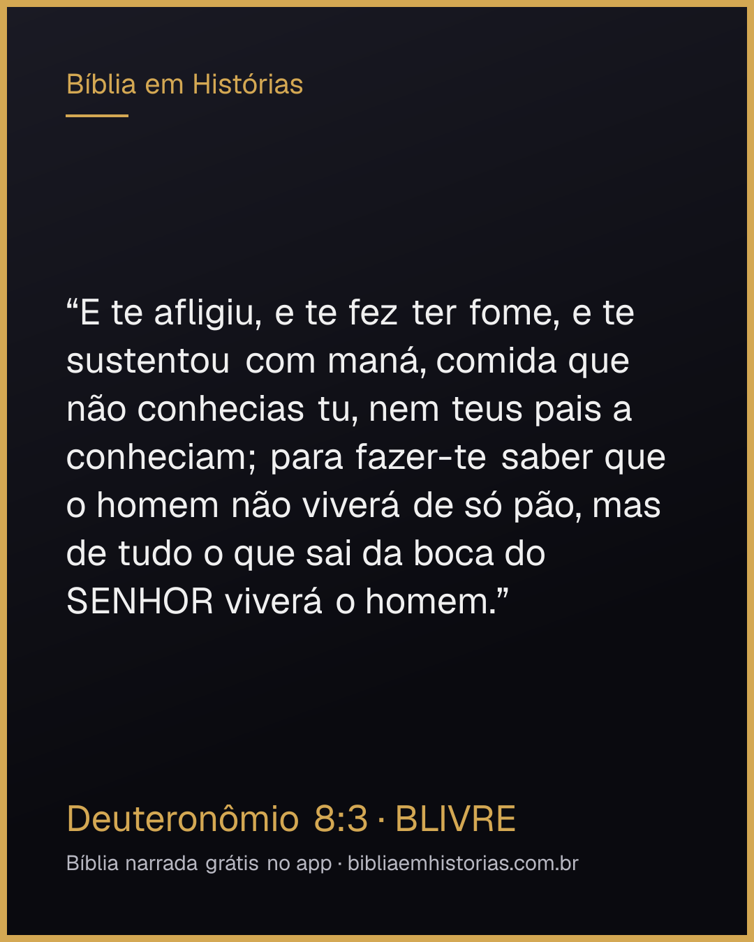 Imagem do versículo Deuteronômio 8:3 para compartilhar