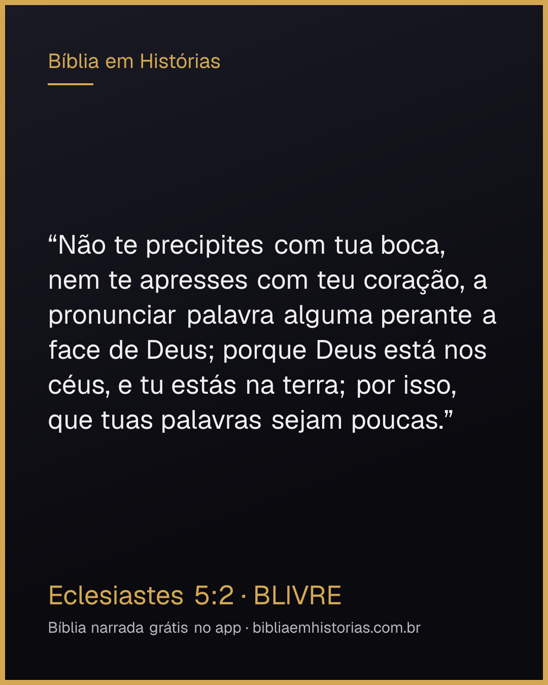 Imagem do versículo Eclesiastes 5:2 para compartilhar