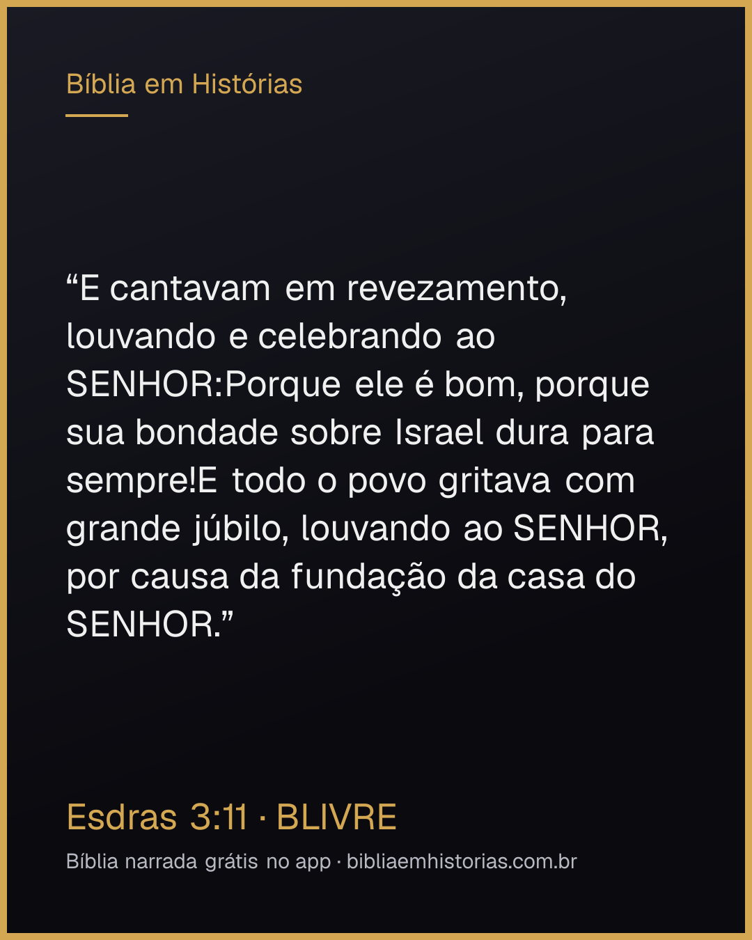 Imagem do versículo Esdras 3:11 para compartilhar