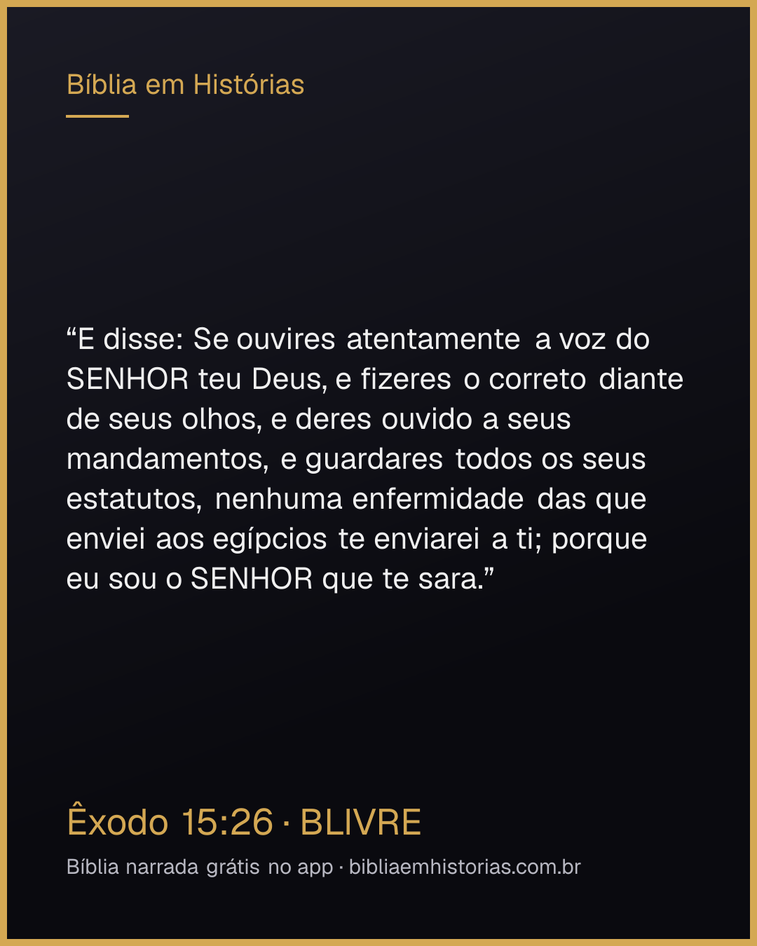 Imagem do versículo Êxodo 15:26 para compartilhar