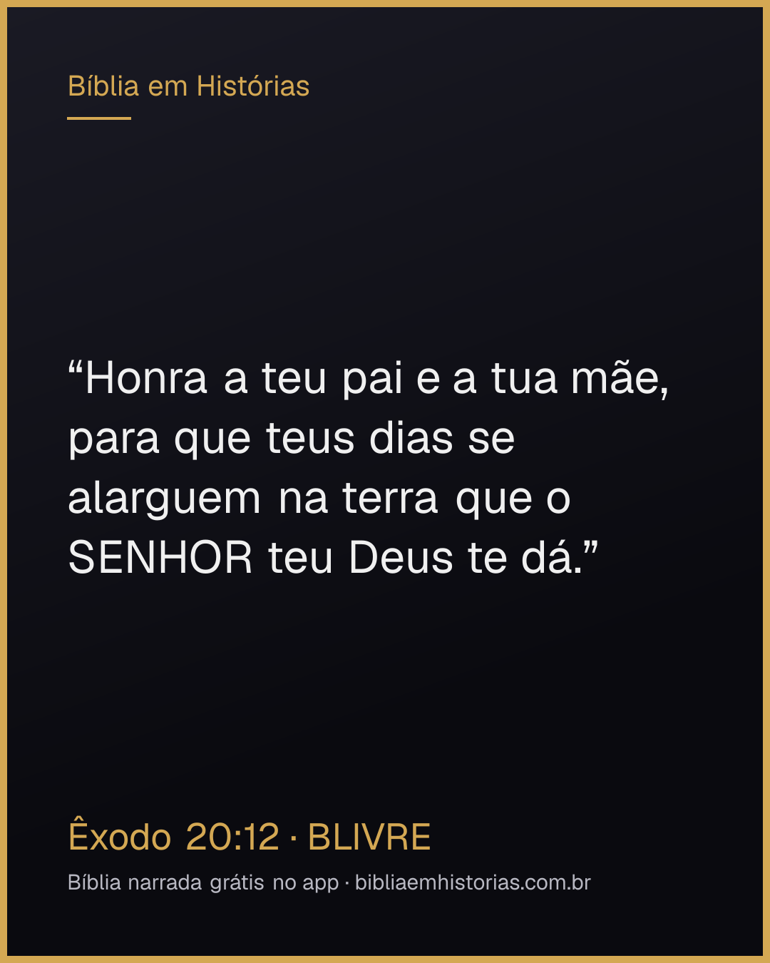 Imagem do versículo Êxodo 20:12 para compartilhar