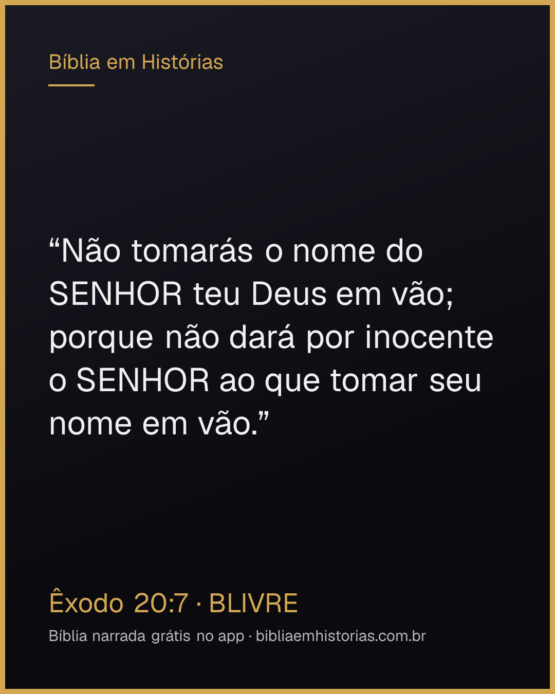 Imagem do versículo Êxodo 20:7 para compartilhar