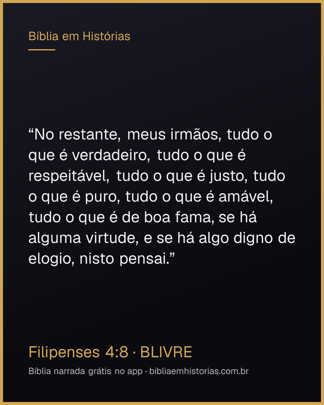 Imagem do versículo Filipenses 4:8 para compartilhar