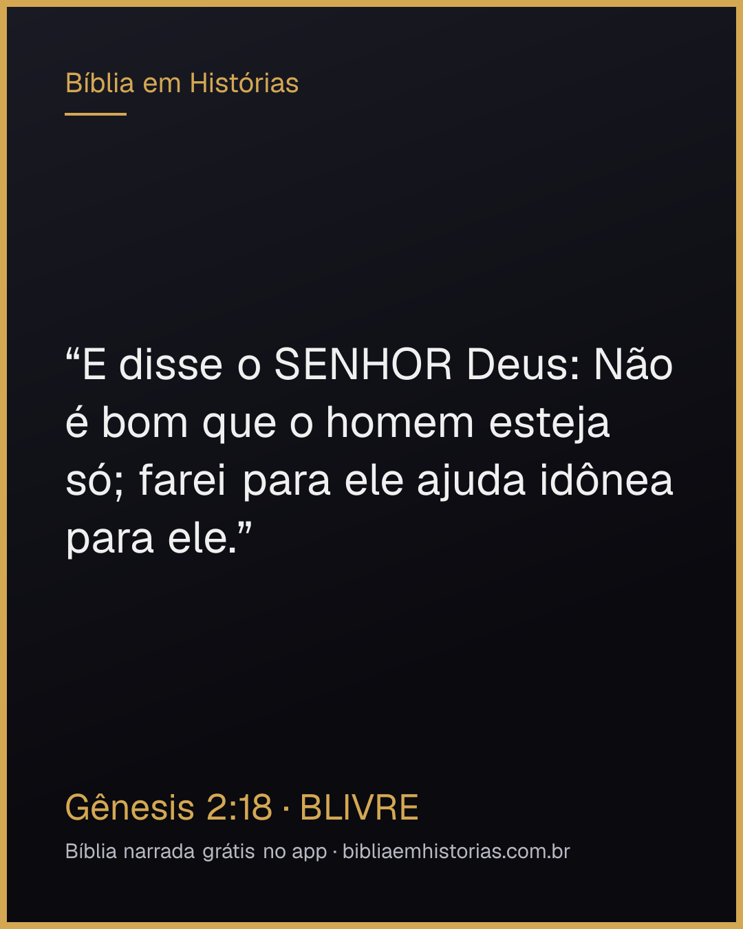 Imagem do versículo Gênesis 2:18 para compartilhar