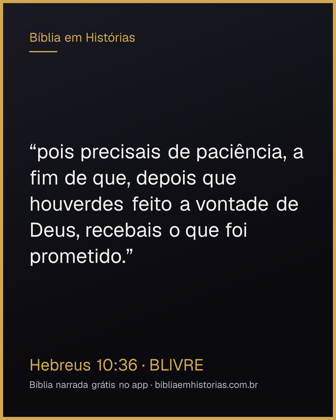 Imagem do versículo Hebreus 10:36 para compartilhar