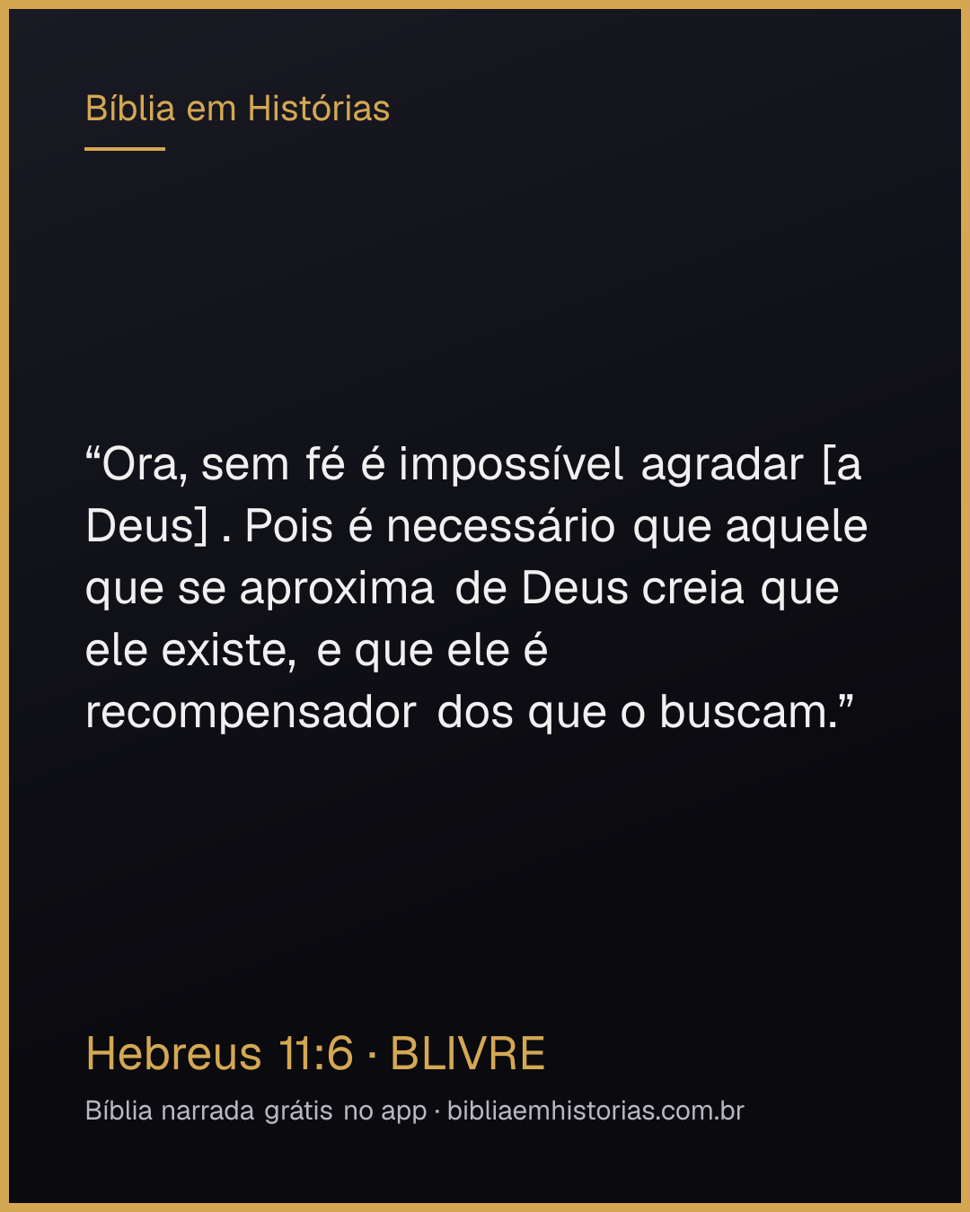 Imagem do versículo Hebreus 11:6 para compartilhar