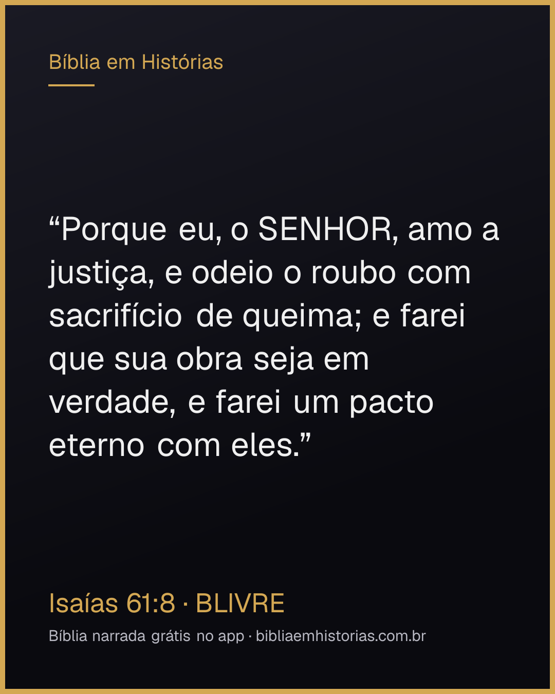 Imagem do versículo Isaías 61:8 para compartilhar