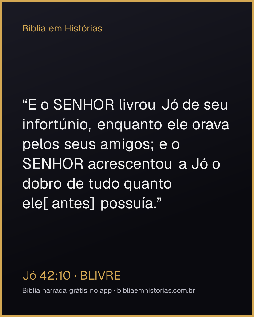 Imagem do versículo Jó 42:10 para compartilhar