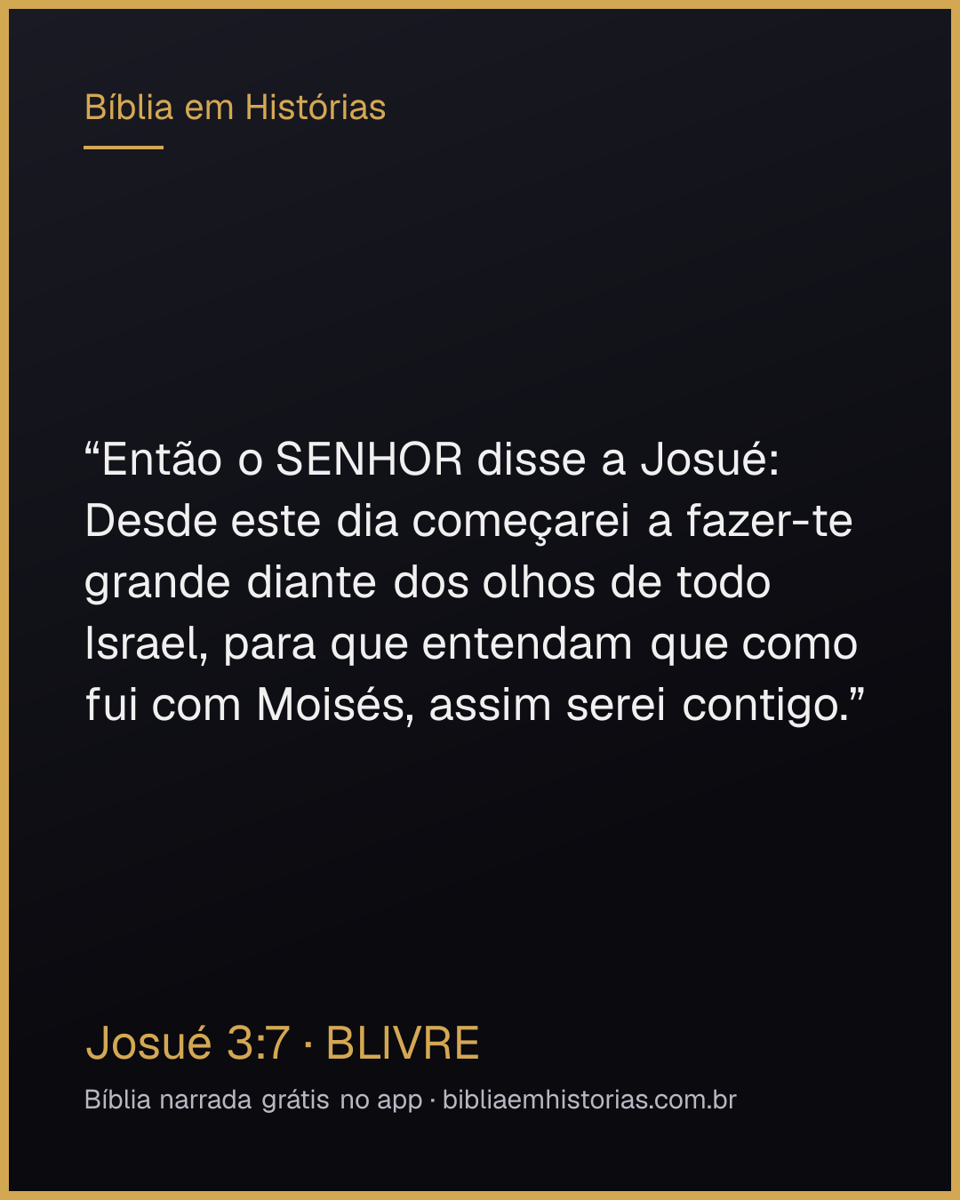 Imagem do versículo Josué 3:7 para compartilhar