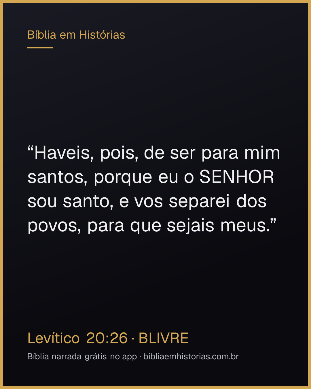 Imagem do versículo Levítico 20:26 para compartilhar