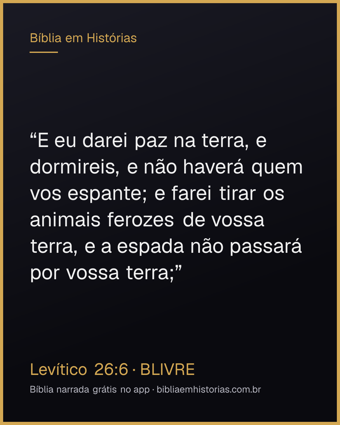 Imagem do versículo Levítico 26:6 para compartilhar