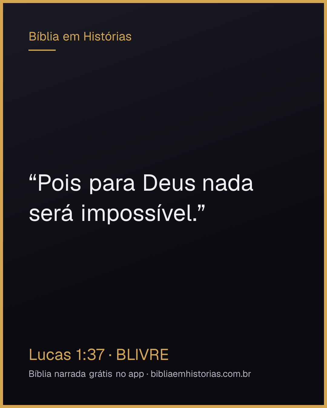 Imagem do versículo Lucas 1:37 para compartilhar
