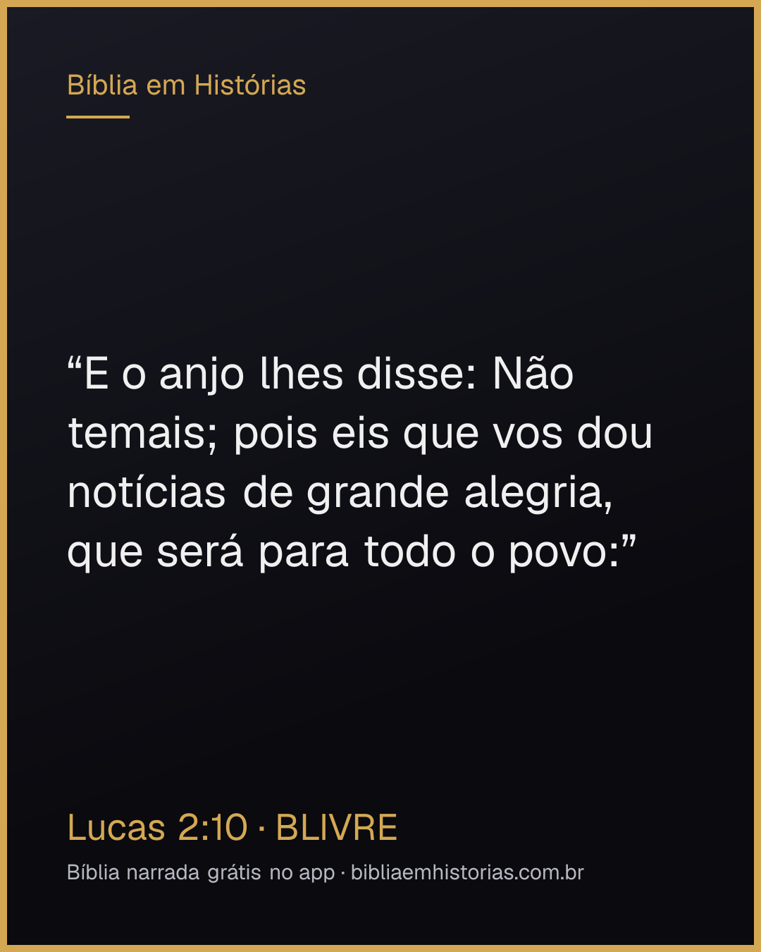Imagem do versículo Lucas 2:10 para compartilhar