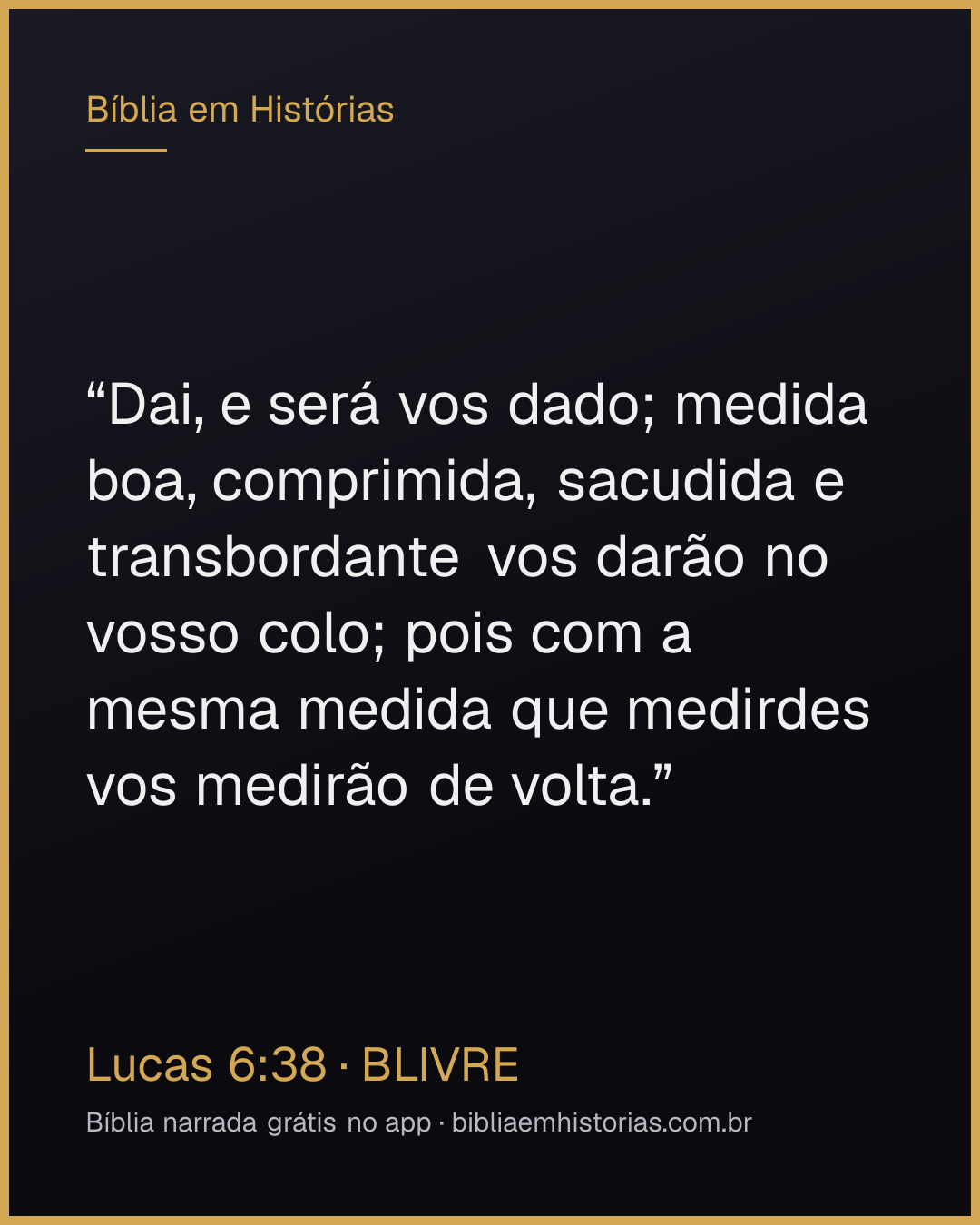 Imagem do versículo Lucas 6:38 para compartilhar