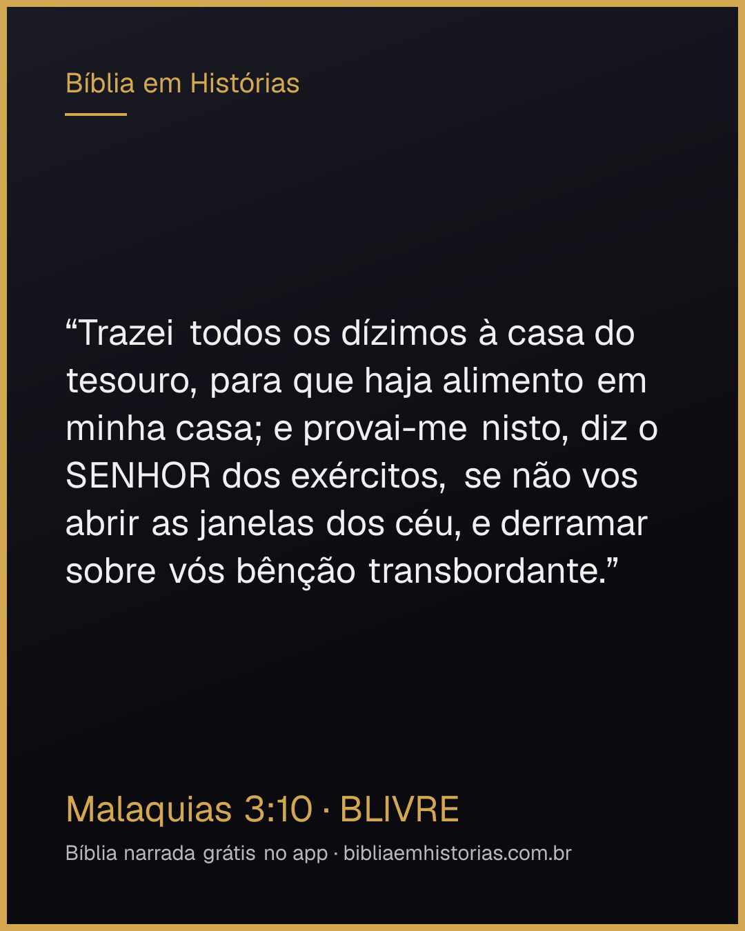 Imagem do versículo Malaquias 3:10 para compartilhar
