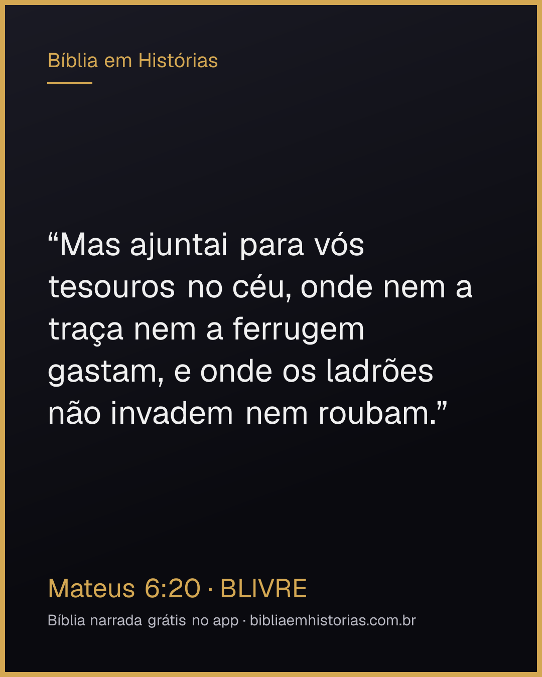 Imagem do versículo Mateus 6:20 para compartilhar
