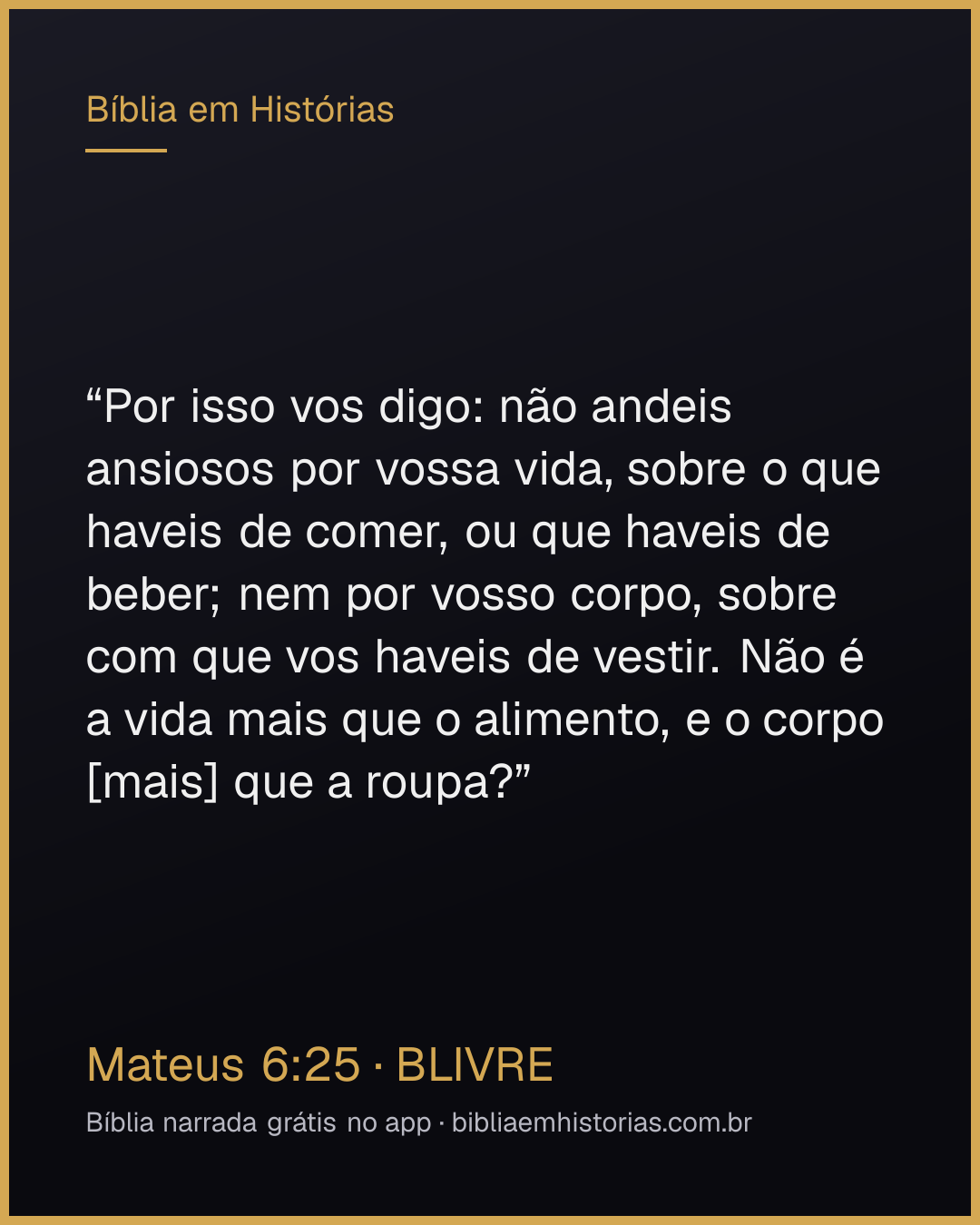 Imagem do versículo Mateus 6:25 para compartilhar