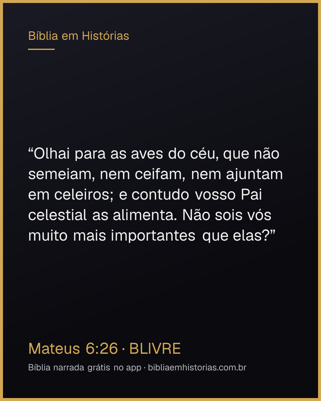 Imagem do versículo Mateus 6:26 para compartilhar