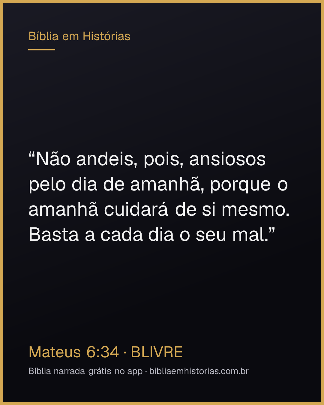 Imagem do versículo Mateus 6:34 para compartilhar