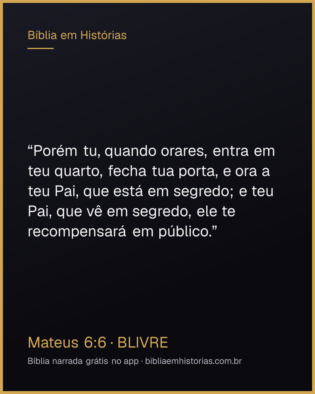 Imagem do versículo Mateus 6:6 para compartilhar