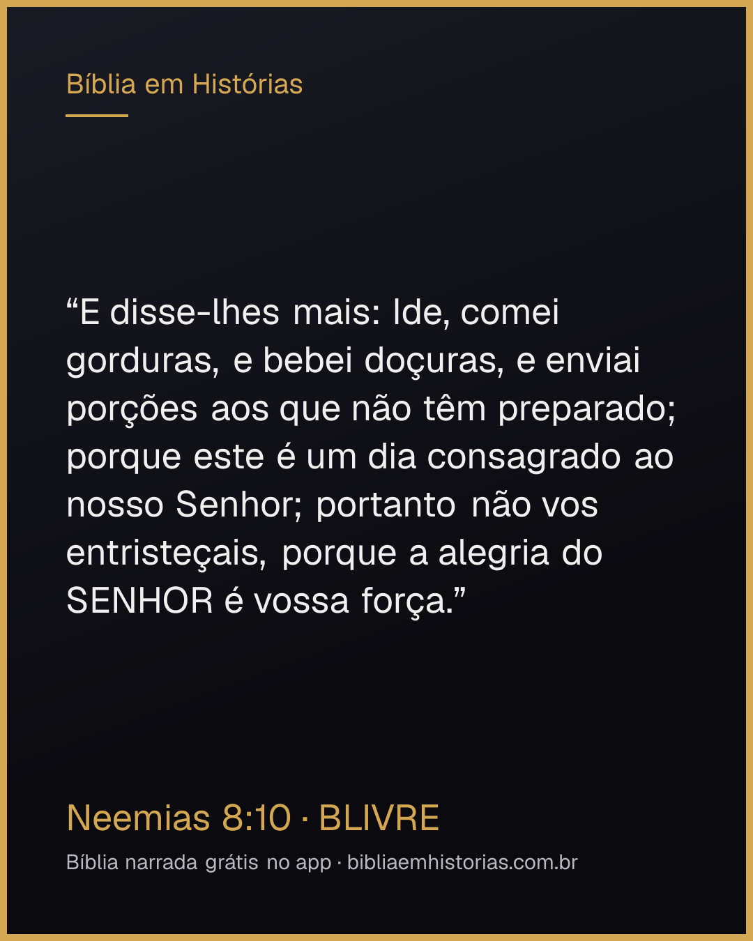 Imagem do versículo Neemias 8:10 para compartilhar