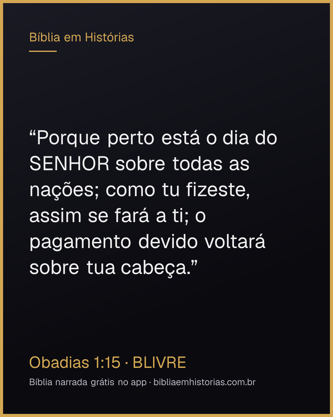 Imagem do versículo Obadias 1:15 para compartilhar