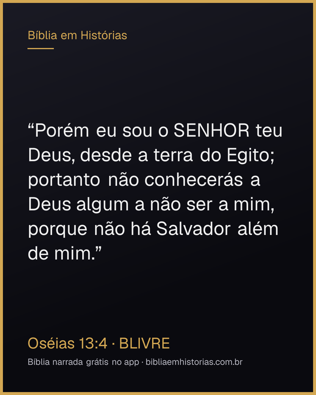 Imagem do versículo Oséias 13:4 para compartilhar