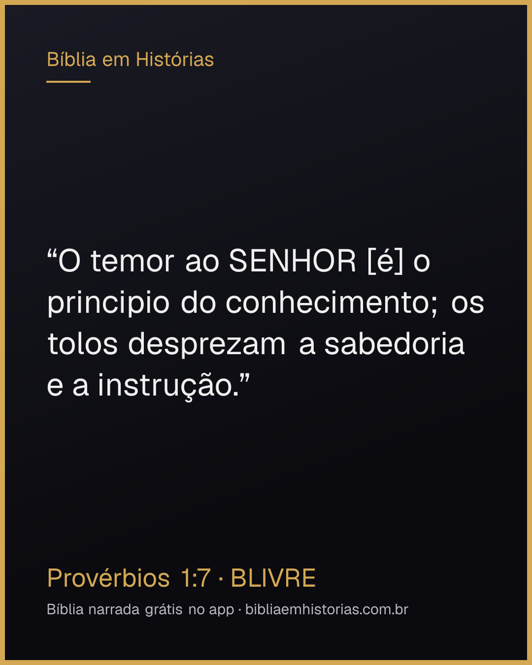 Imagem do versículo Provérbios 1:7 para compartilhar