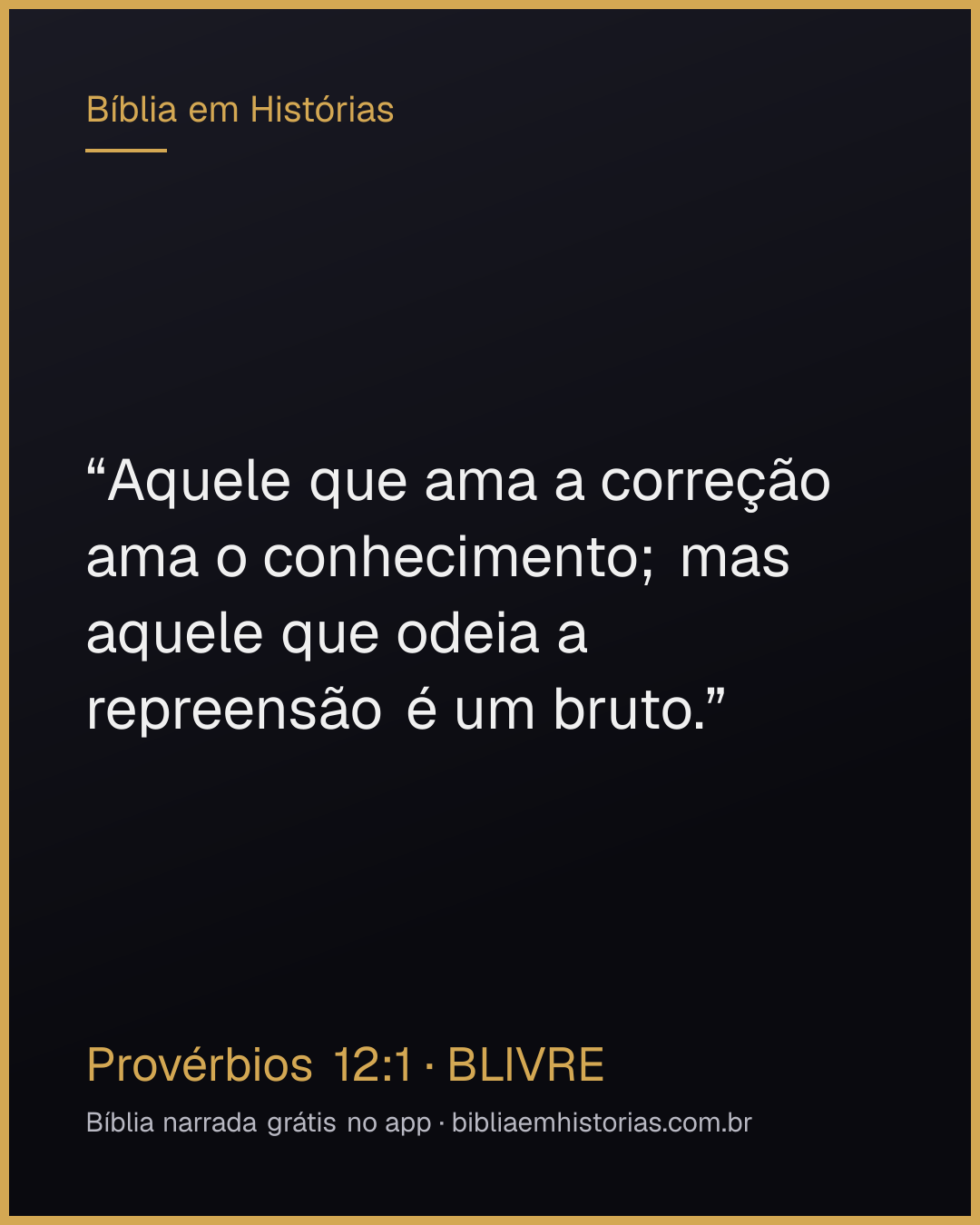 Imagem do versículo Provérbios 12:1 para compartilhar