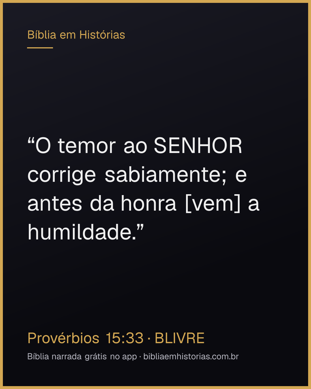 Imagem do versículo Provérbios 15:33 para compartilhar