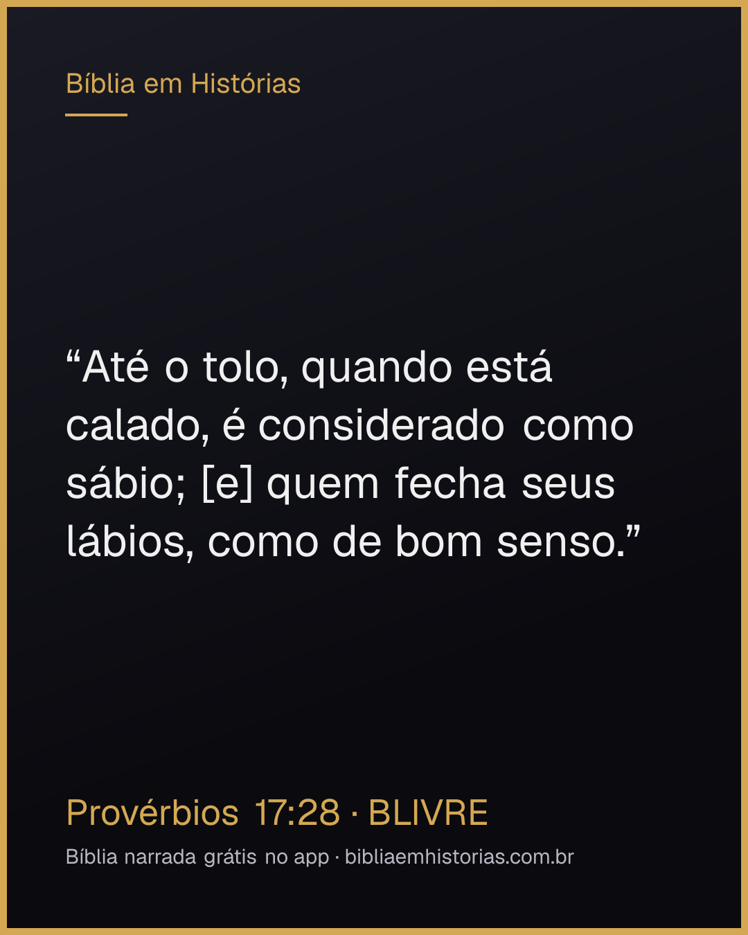 Imagem do versículo Provérbios 17:28 para compartilhar