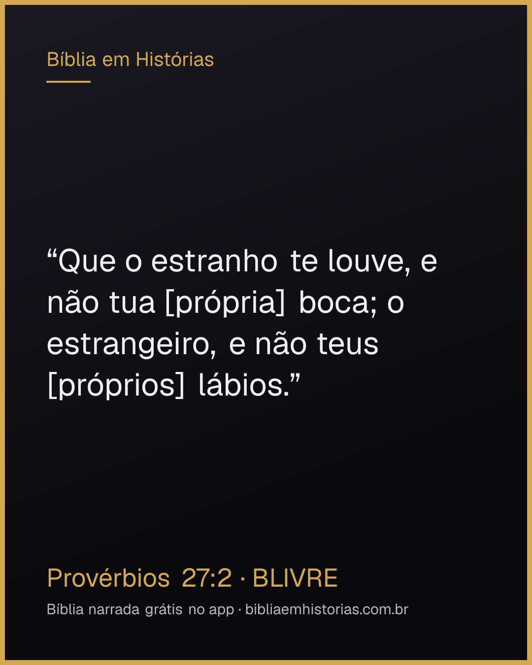 Imagem do versículo Provérbios 27:2 para compartilhar