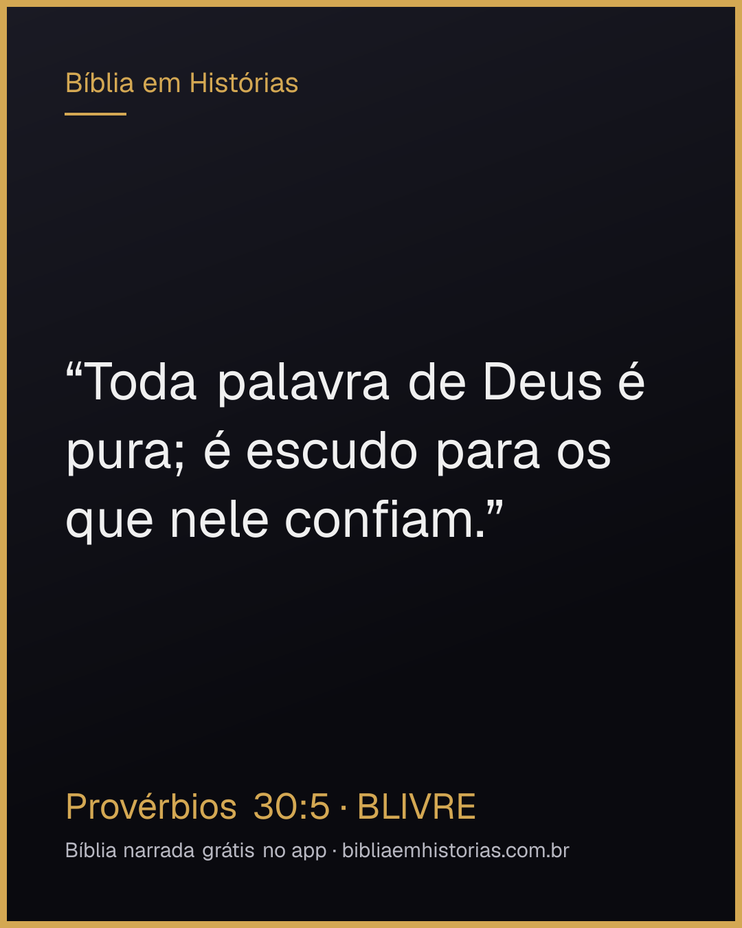Imagem do versículo Provérbios 30:5 para compartilhar