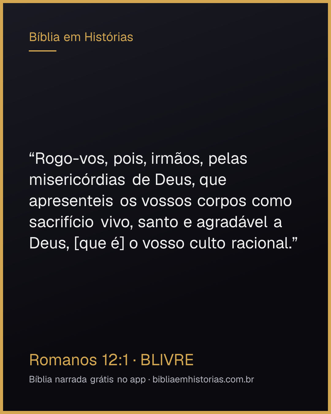 Imagem do versículo Romanos 12:1 para compartilhar