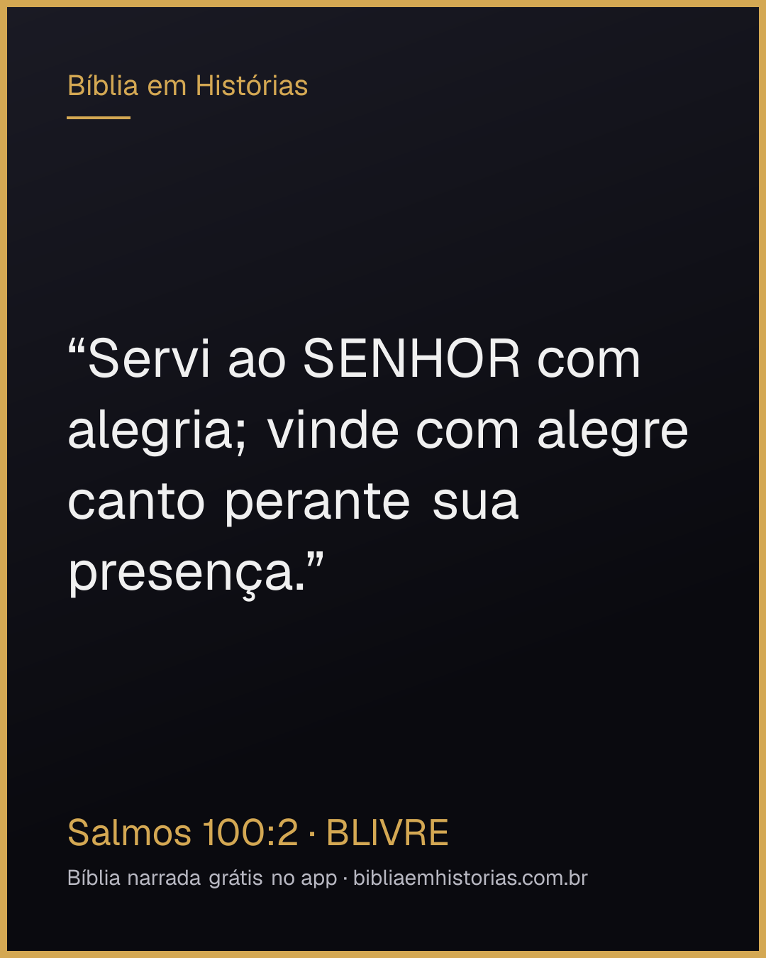 Imagem do versículo Salmos 100:2 para compartilhar