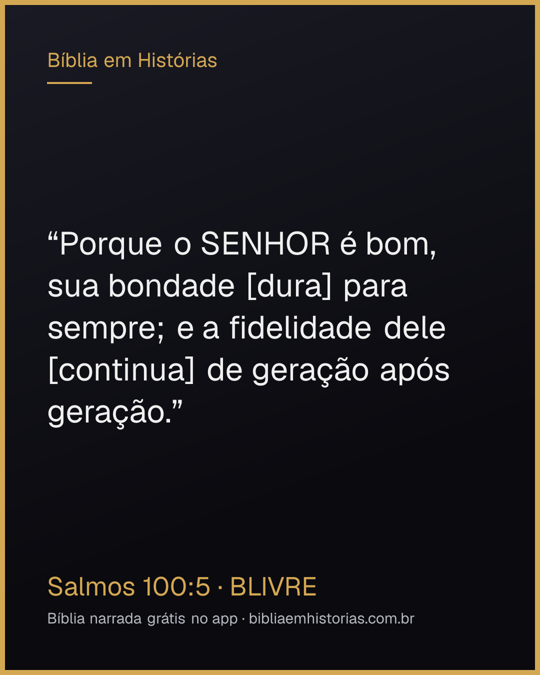 Imagem do versículo Salmos 100:5 para compartilhar