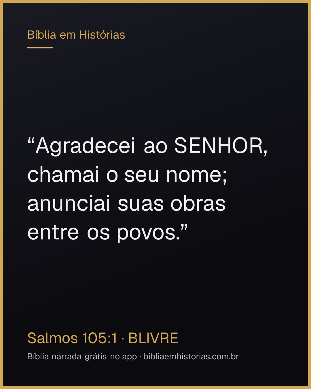 Imagem do versículo Salmos 105:1 para compartilhar